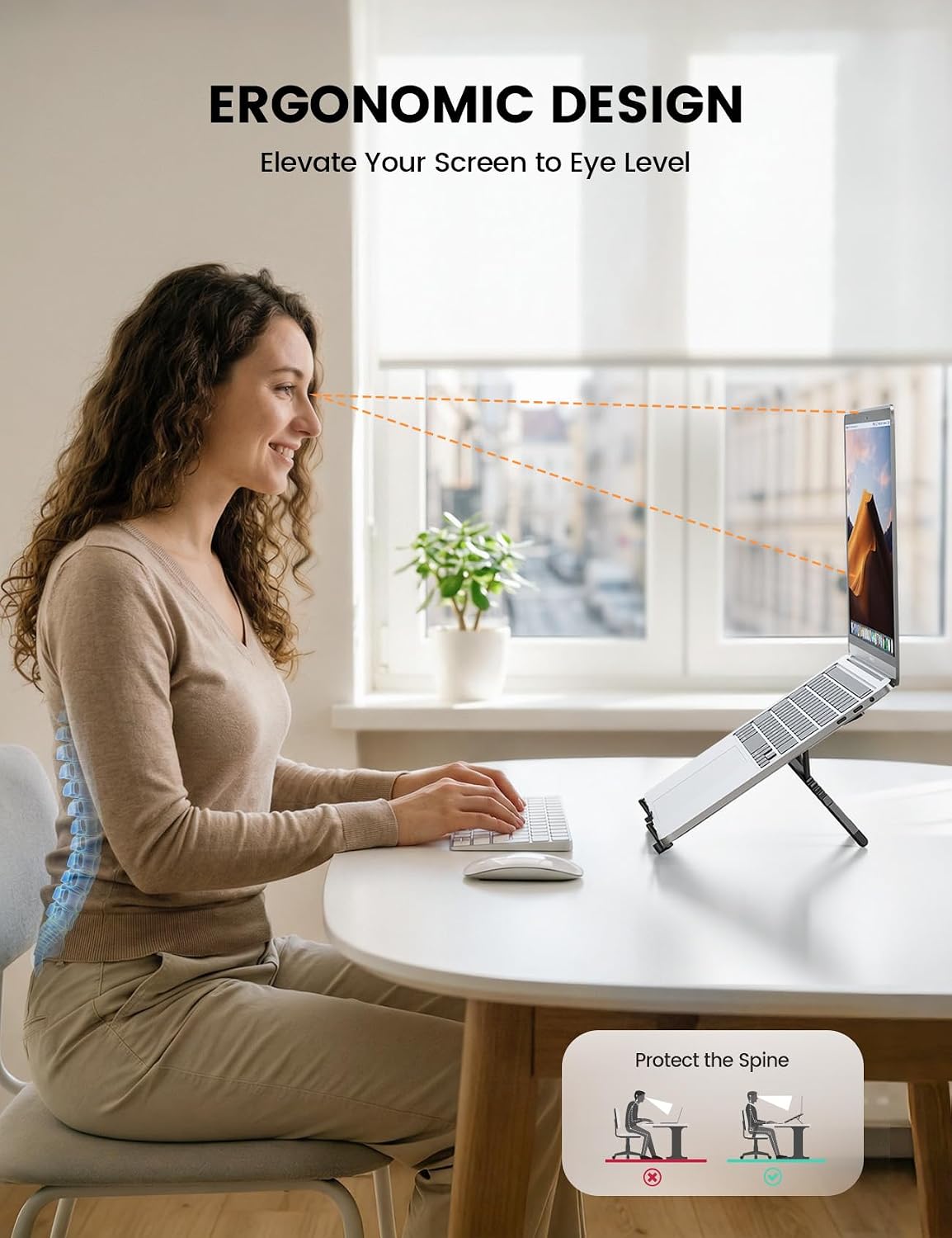 Portable Laptop Stand for Desk Travel 0.47in Ultra-Slim Non-Magnet