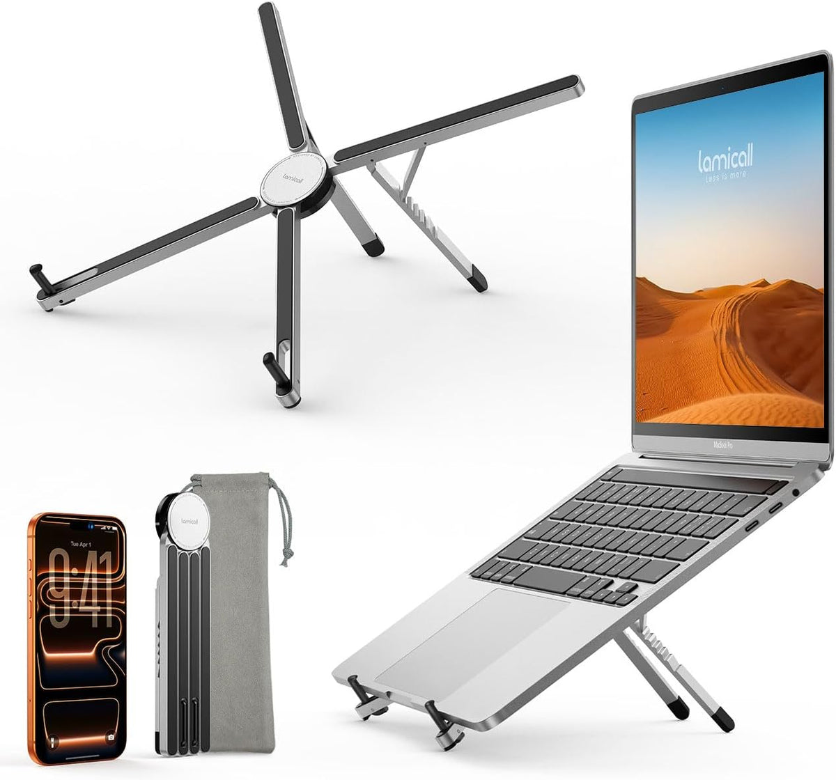 Portable Laptop Stand for Desk Travel 0.47in Ultra-Slim Non-Magnet