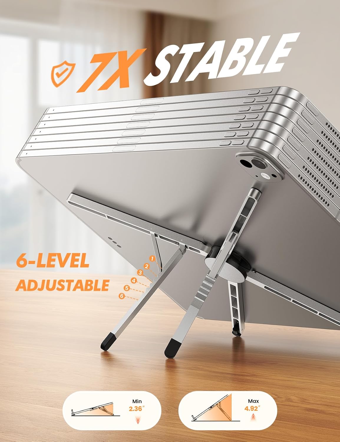 Portable Laptop Stand for Desk Travel 0.47in Ultra-Slim Non-Magnet