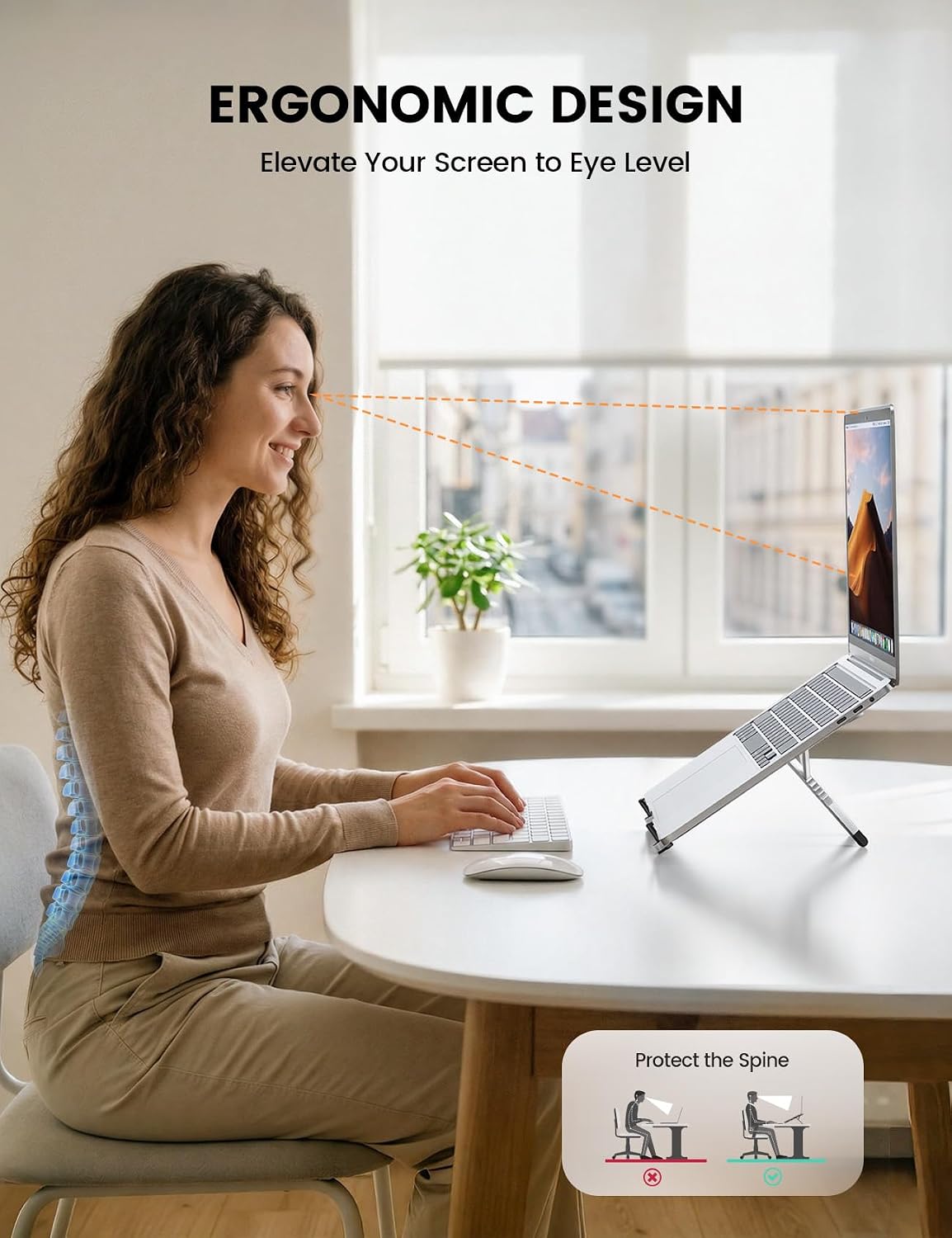 Portable Laptop Stand for Desk Travel 0.47in Ultra-Slim Non-Magnet
