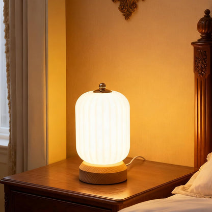 LED Wood Table Lamp, 3-Color Modern Desk lamp Bedroom Bedside Night Light, Dimmable Led Lighting, Creative Home Decor, Unique House warmging Gift