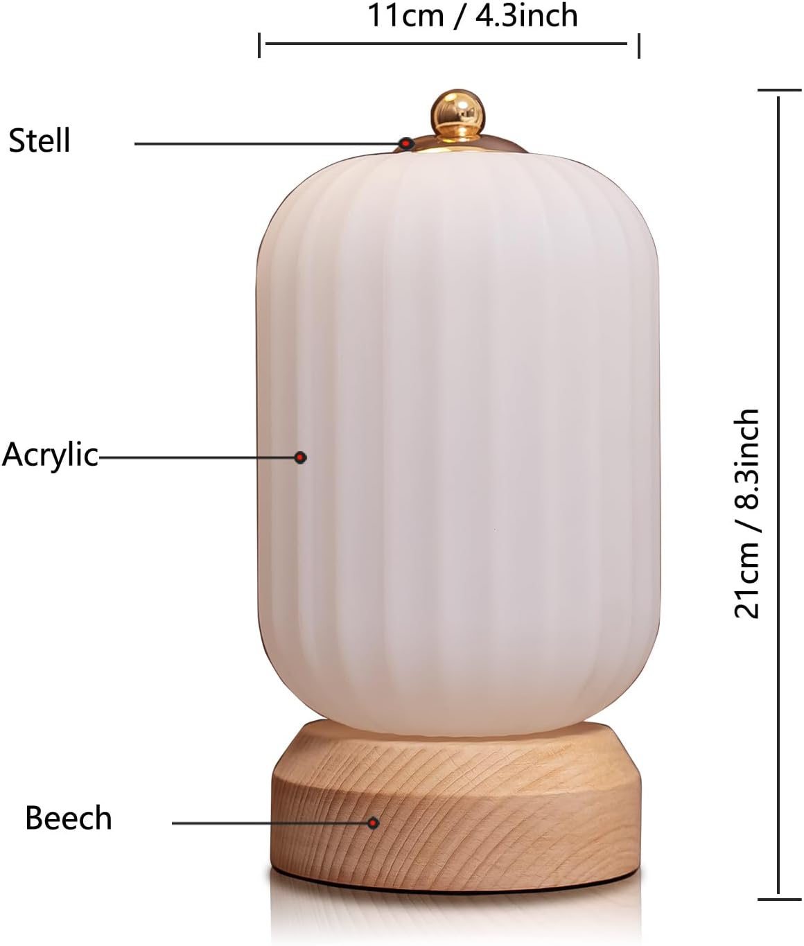 LED Wood Table Lamp, 3-Color Modern Desk lamp Bedroom Bedside Night Light, Dimmable Led Lighting, Creative Home Decor, Unique House warmging Gift