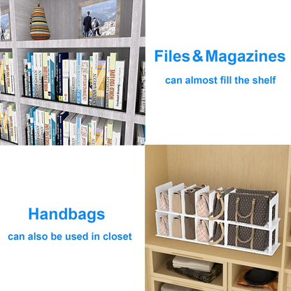 Adjustable Vertical File Sorter Sturdy Plastic Expandable Upright File Holder, Desktop Binder Organizer, School Office File Organizer Bookshelf Divider, Assemble Easily Endlessly, Black