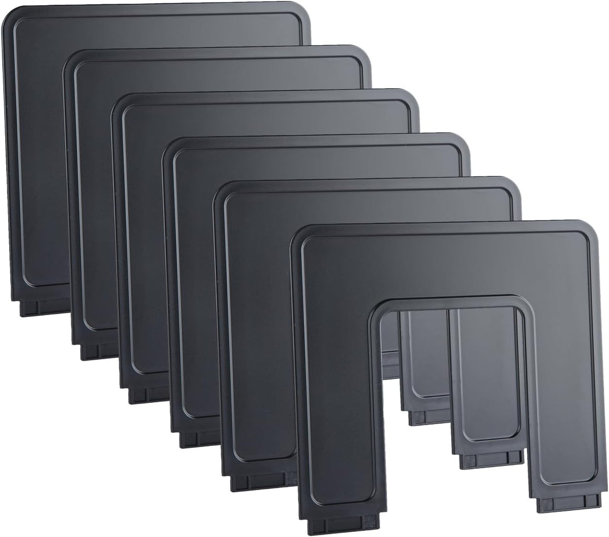 Adjustable Vertical File Sorter Sturdy Plastic Expandable Upright File Holder, Desktop Binder Organizer, School Office File Organizer Bookshelf Divider, Assemble Easily Endlessly, Black