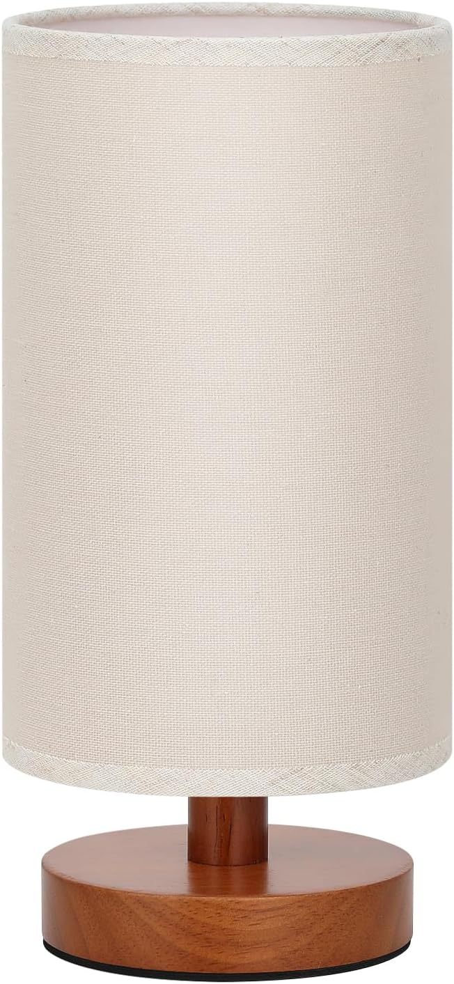 Fenmzee 9" Small Table Lamp for Bedroom - Inline Control with 3000K Bulb