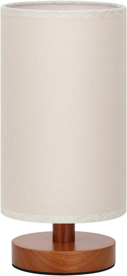 Fenmzee 9" Small Table Lamp for Bedroom - Inline Control with 3000K Bulb