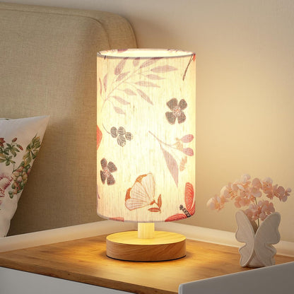 Fenmzee 9" Small Table Lamp for Bedroom - Inline Control with 3000K Bulb