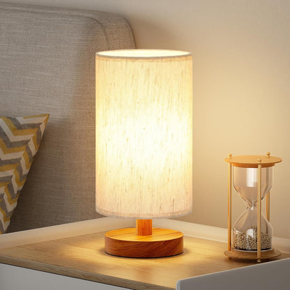Fenmzee 9" Small Table Lamp for Bedroom - Inline Control with 3000K Bulb