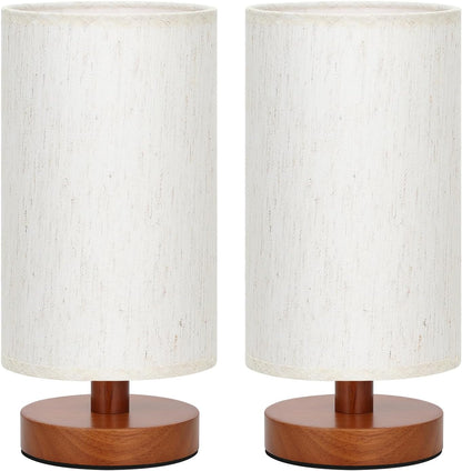 Fenmzee 9" Small Table Lamp for Bedroom - Inline Control with 3000K Bulb
