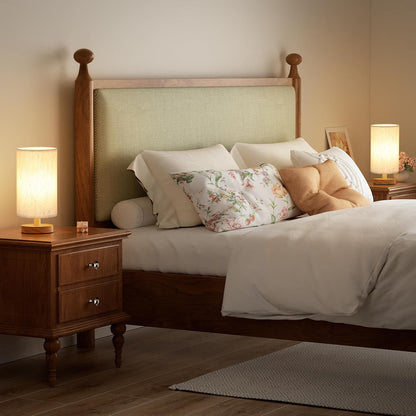 Fenmzee 9" Small Table Lamp for Bedroom - Inline Control with 3000K Bulb