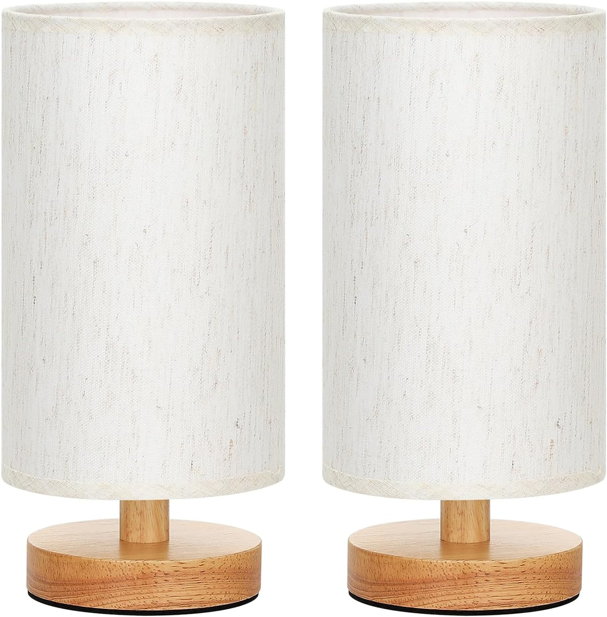 Fenmzee 9" Small Table Lamp for Bedroom - Inline Control with 3000K Bulb