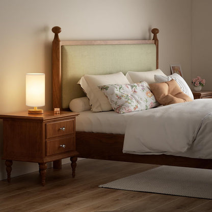 Fenmzee 9" Small Table Lamp for Bedroom - Inline Control with 3000K Bulb