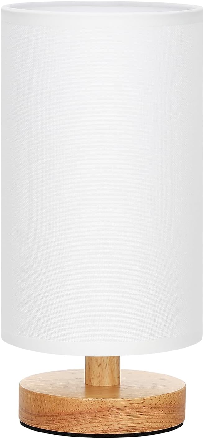 Fenmzee 9" Small Table Lamp for Bedroom - Inline Control with 3000K Bulb