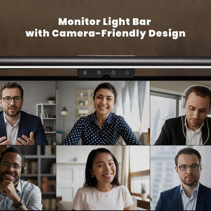 Monitor Light Bar, Computer Monitor Lamp for Home Office Gaming, 250LM No Glare Eye-Care LED Screen Bar, Touch Control USB Reading Desk Lamp with Stepless Dimming for Flat & Curved Monitor