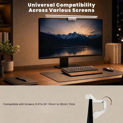 Monitor Light Bar, Computer Monitor Lamp for Home Office Gaming, 250LM No Glare Eye-Care LED Screen Bar, Touch Control USB Reading Desk Lamp with Stepless Dimming for Flat & Curved Monitor