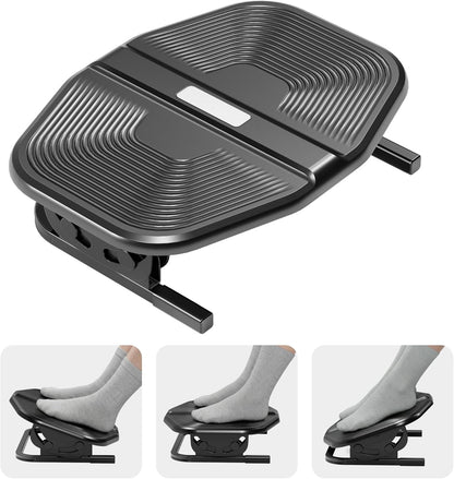 Footrest for Under Desk with Massage, Adjustable Tilt, Steel Base