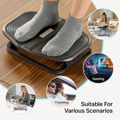 Footrest for Under Desk with Massage, Adjustable Tilt, Steel Base