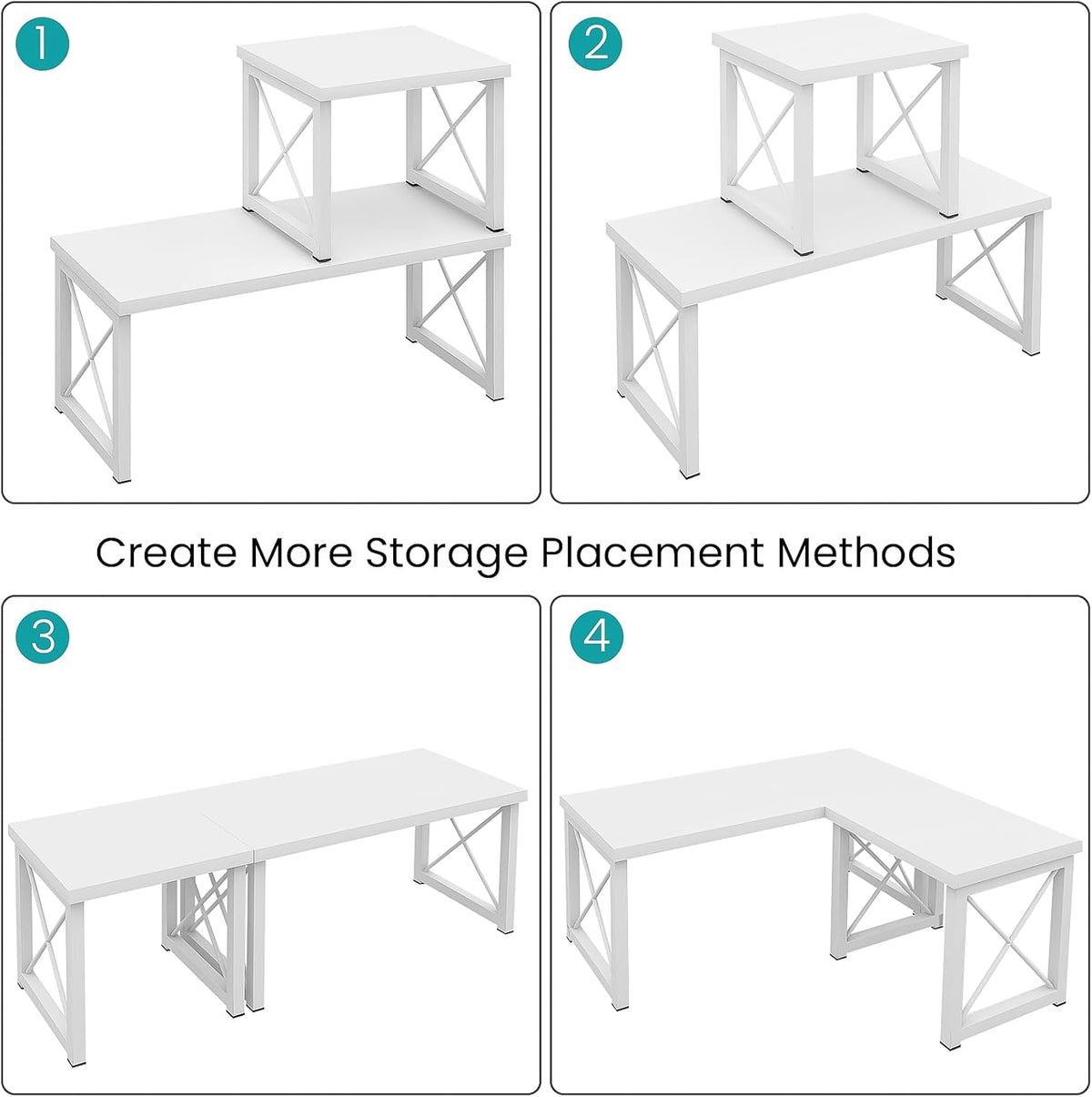 Wood Desktop Shelf, 2 Tier Adjustable Small Bookshelf Organizer