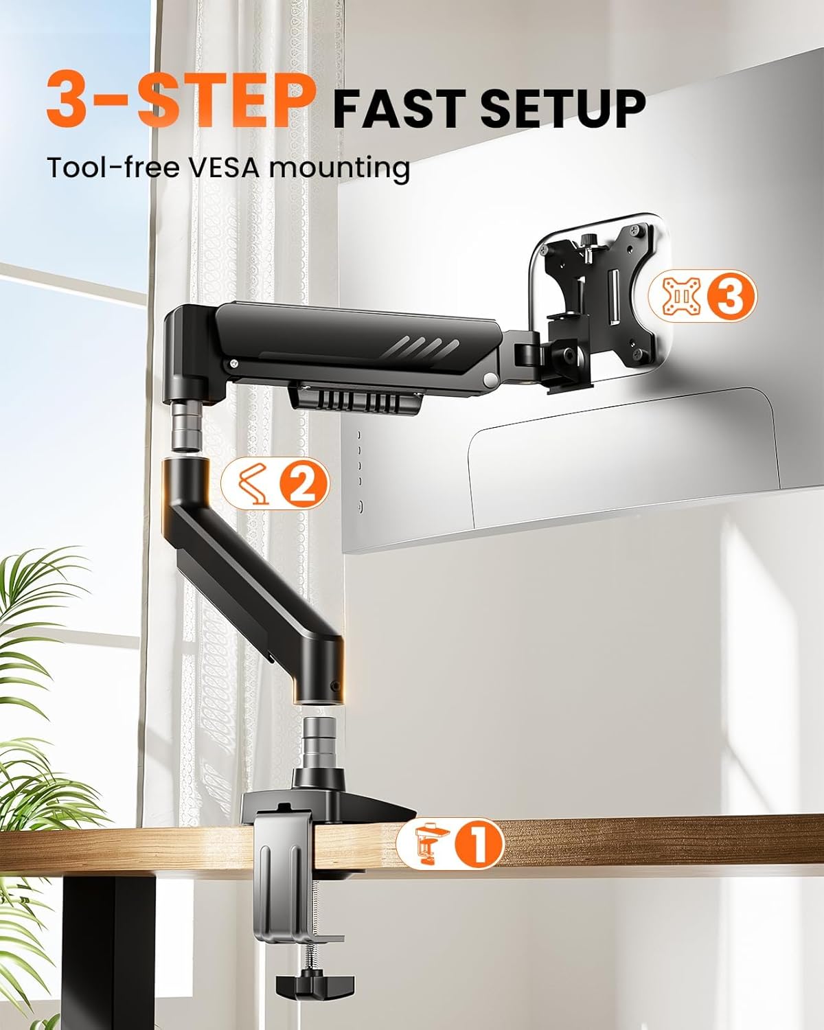 Dual Monitor Stand up to 33 inches Screen, Load-Bearing Max 22 lbs Each Arm, Adjustable Dual Monitor Mount, Sturdy Steel vesa Monitor Mount with Stable VESA 75x75 100x100mm