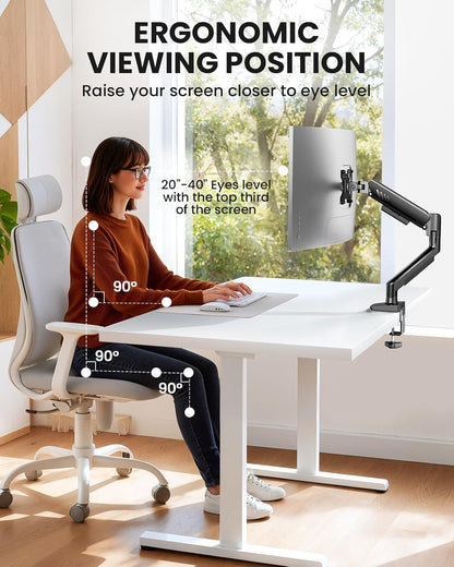 Dual Monitor Stand up to 33 inches Screen, Load-Bearing Max 22 lbs Each Arm, Adjustable Dual Monitor Mount, Sturdy Steel vesa Monitor Mount with Stable VESA 75x75 100x100mm