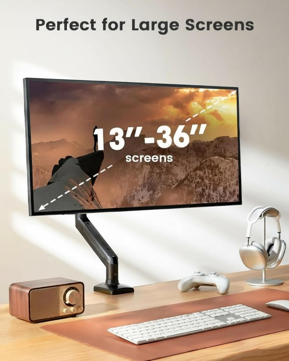 Dual Monitor Stand up to 33 inches Screen, Load-Bearing Max 22 lbs Each Arm, Adjustable Dual Monitor Mount, Sturdy Steel vesa Monitor Mount with Stable VESA 75x75 100x100mm