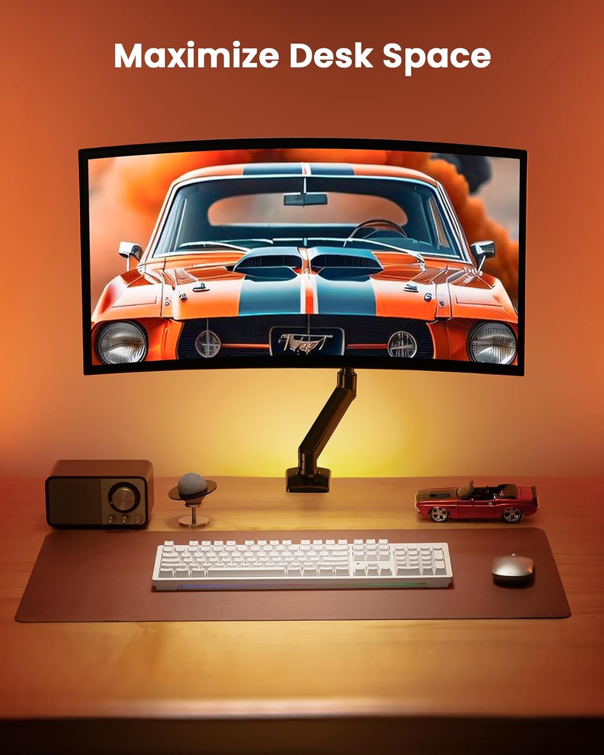 Dual Monitor Stand up to 33 inches Screen, Load-Bearing Max 22 lbs Each Arm, Adjustable Dual Monitor Mount, Sturdy Steel vesa Monitor Mount with Stable VESA 75x75 100x100mm