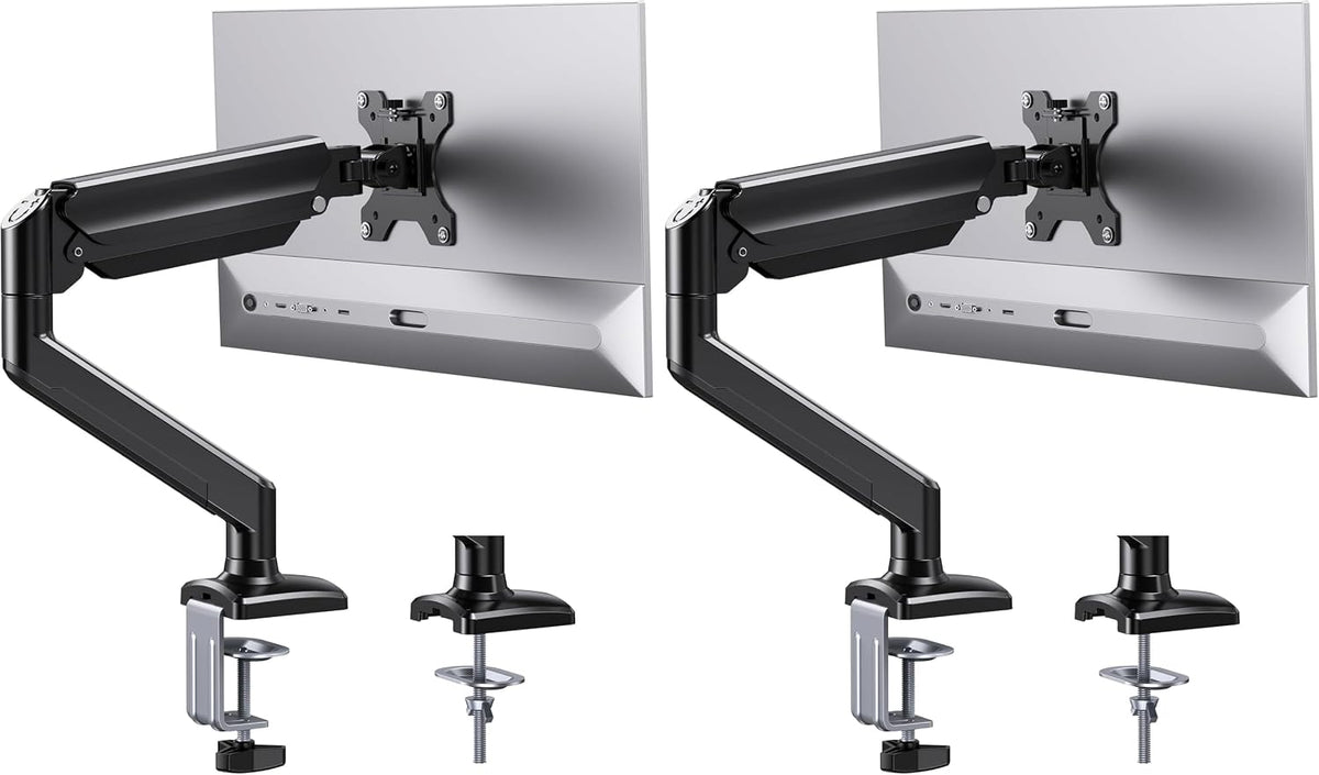 Dual Monitor Stand up to 33 inches Screen, Load-Bearing Max 22 lbs Each Arm, Adjustable Dual Monitor Mount, Sturdy Steel vesa Monitor Mount with Stable VESA 75x75 100x100mm
