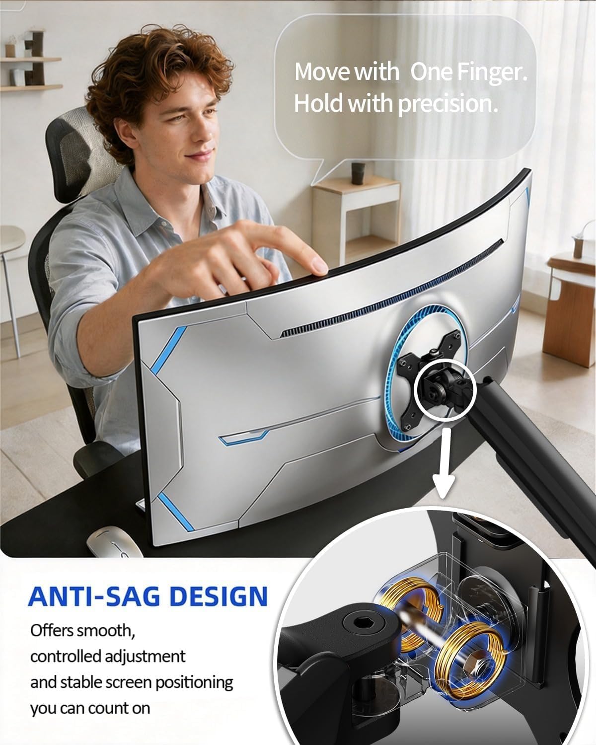 Dual Monitor Stand up to 33 inches Screen, Load-Bearing Max 22 lbs Each Arm, Adjustable Dual Monitor Mount, Sturdy Steel vesa Monitor Mount with Stable VESA 75x75 100x100mm