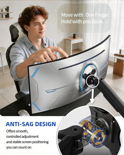 Dual Monitor Stand up to 33 inches Screen, Load-Bearing Max 22 lbs Each Arm, Adjustable Dual Monitor Mount, Sturdy Steel vesa Monitor Mount with Stable VESA 75x75 100x100mm