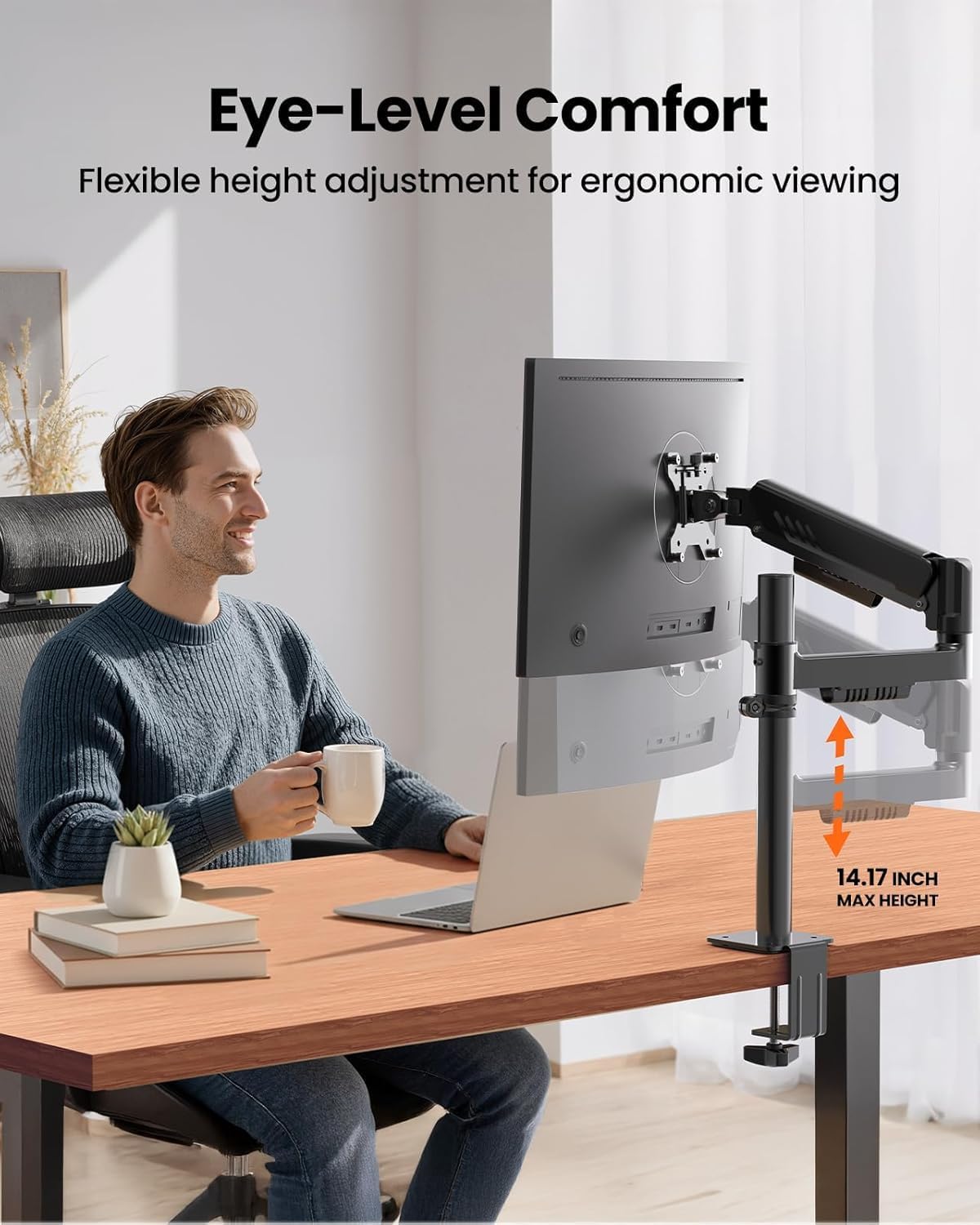 Dual Monitor Stand up to 33 inches Screen, Load-Bearing Max 22 lbs Each Arm, Adjustable Dual Monitor Mount, Sturdy Steel vesa Monitor Mount with Stable VESA 75x75 100x100mm