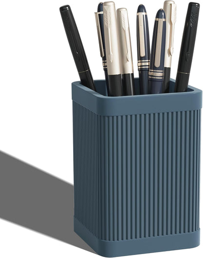 Aesthetic Pen Holder For Desk, Modern Silicone Pencil Holder, Stylish Office Desk Decor, Made of 5 mm Thickened Premium Silicone, Office Desk Organizer And Accessories (Black)