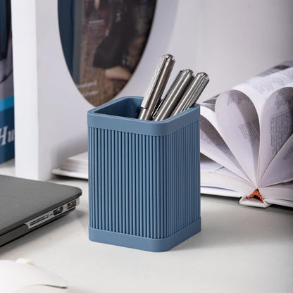 Aesthetic Pen Holder For Desk, Modern Silicone Pencil Holder, Stylish Office Desk Decor, Made of 5 mm Thickened Premium Silicone, Office Desk Organizer And Accessories (Black)
