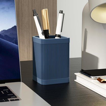 Aesthetic Pen Holder For Desk, Modern Silicone Pencil Holder, Stylish Office Desk Decor, Made of 5 mm Thickened Premium Silicone, Office Desk Organizer And Accessories (Black)