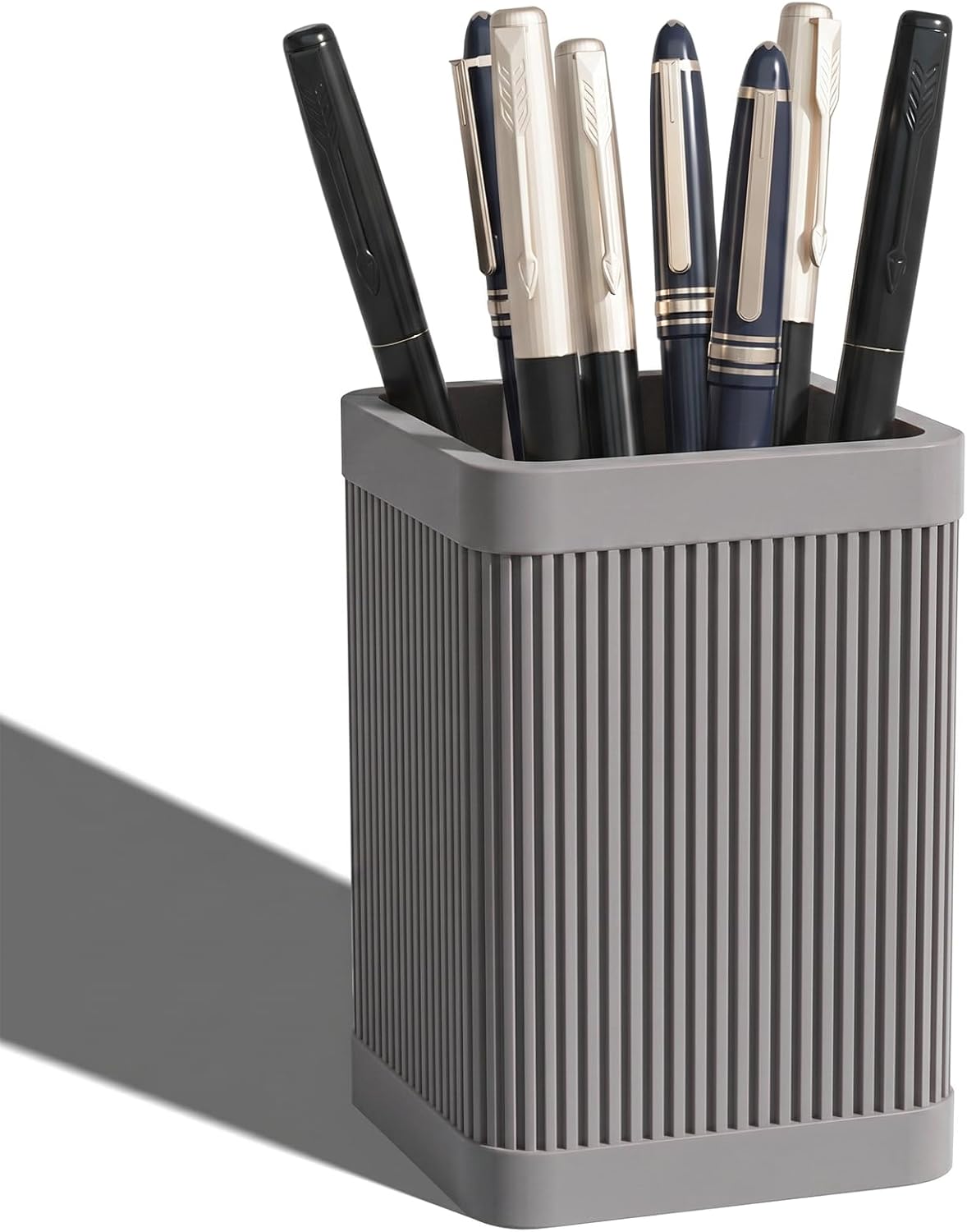 Aesthetic Pen Holder For Desk, Modern Silicone Pencil Holder, Stylish Office Desk Decor, Made of 5 mm Thickened Premium Silicone, Office Desk Organizer And Accessories (Black)