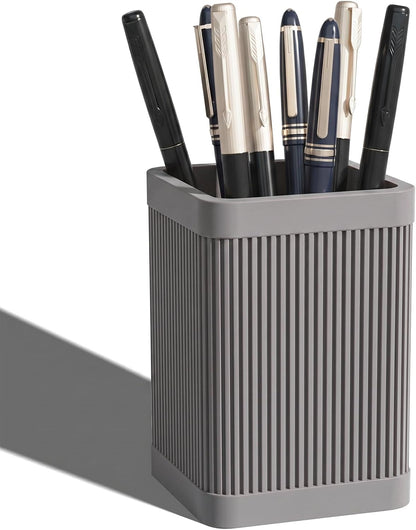Aesthetic Pen Holder For Desk, Modern Silicone Pencil Holder, Stylish Office Desk Decor, Made of 5 mm Thickened Premium Silicone, Office Desk Organizer And Accessories (Black)