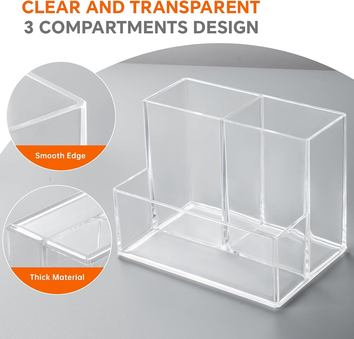 Acrylic Pen Holder for Desk, Pencil Holder for Home, Classroom