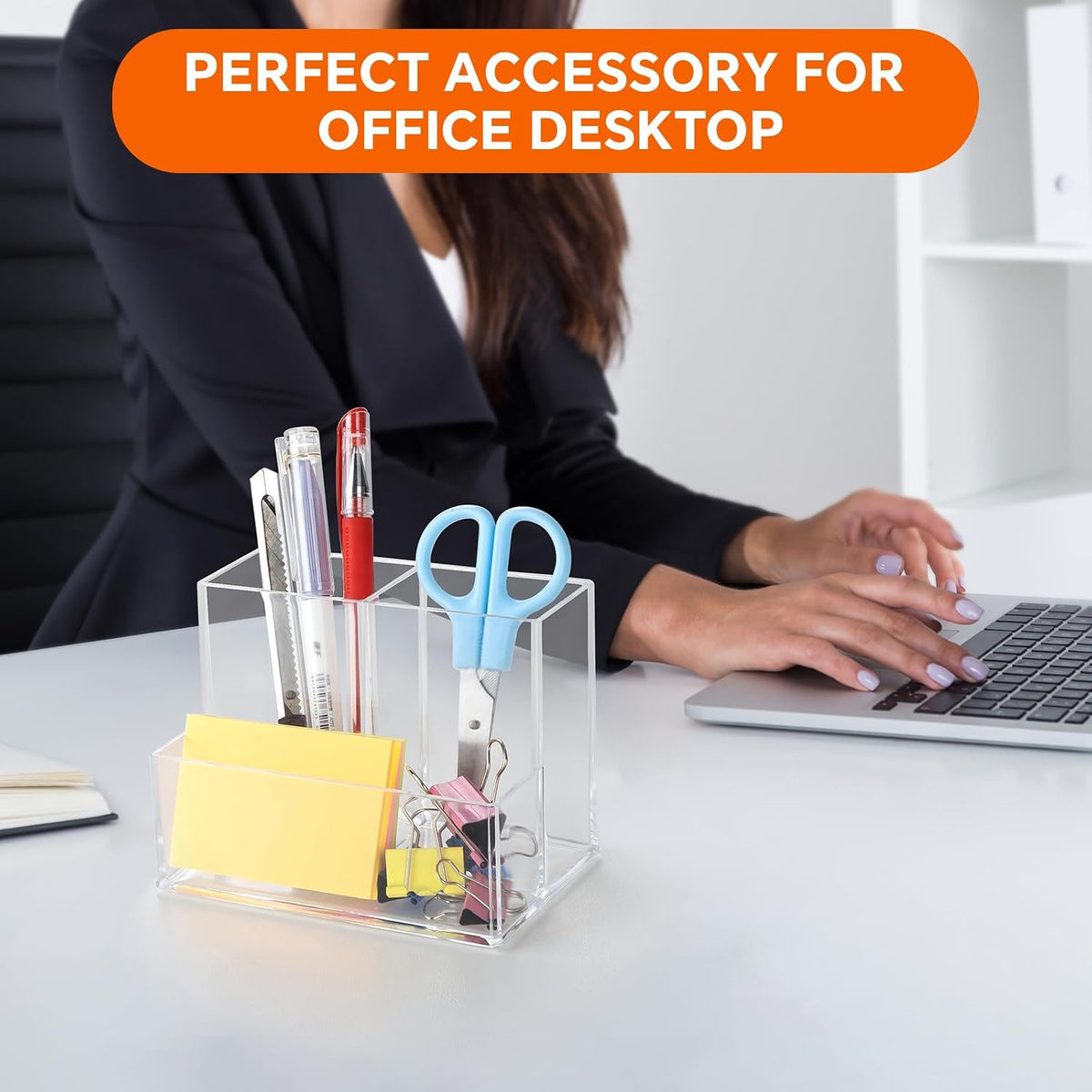 Acrylic Pen Holder for Desk, Pencil Holder for Home, Classroom