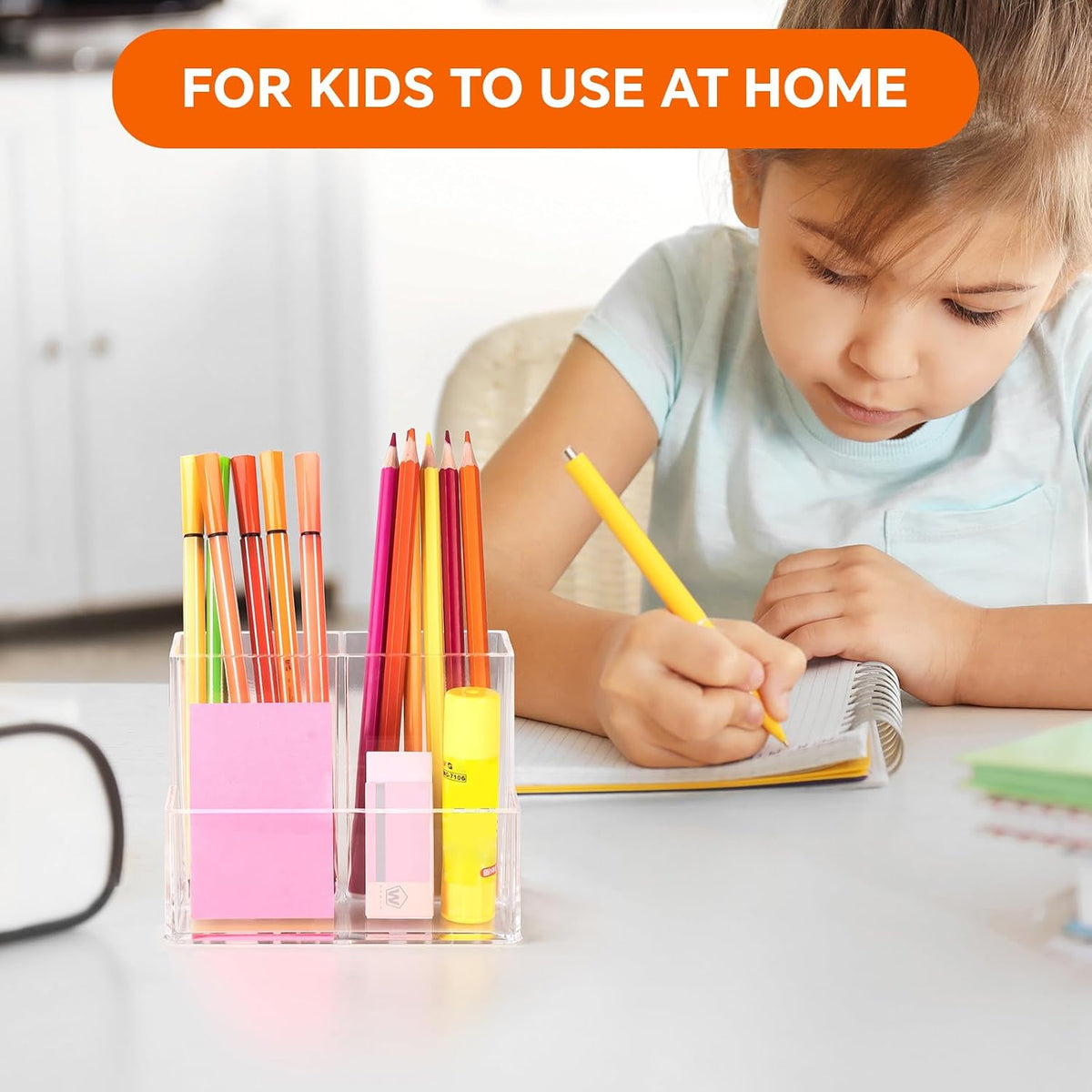 Acrylic Pen Holder for Desk, Pencil Holder for Home, Classroom
