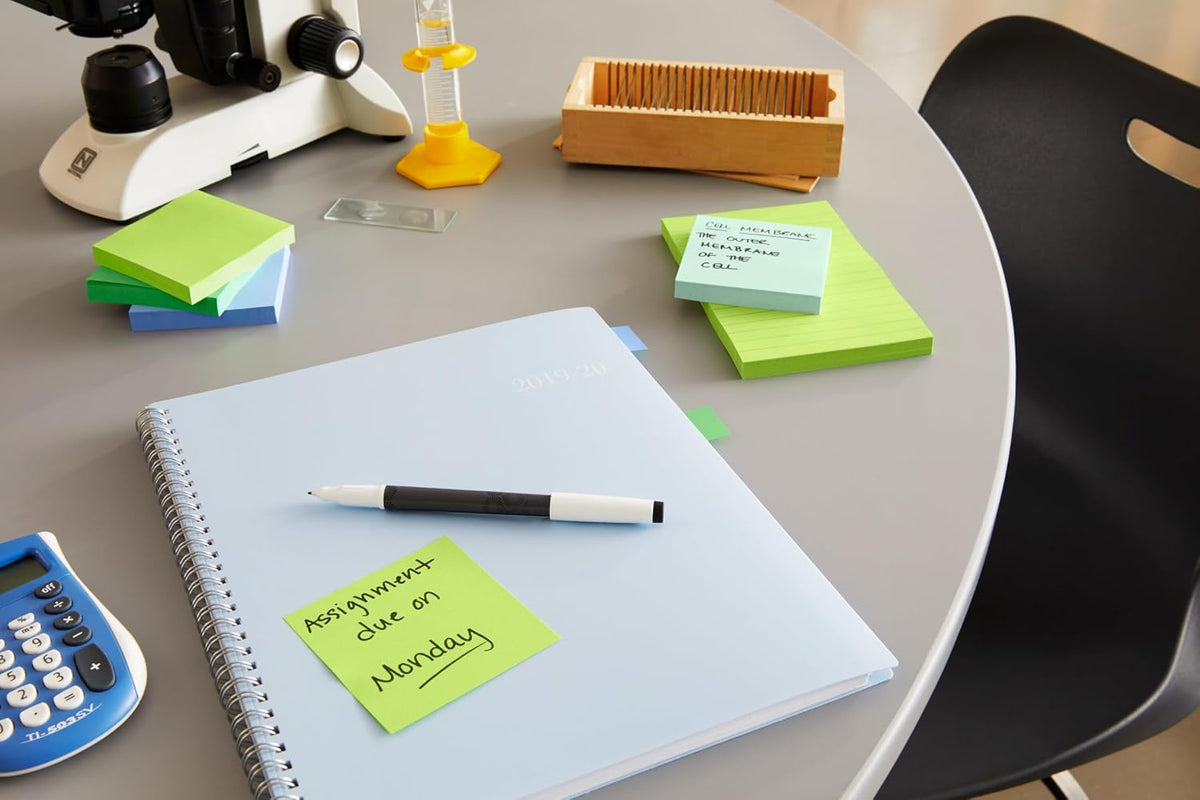 Note & Flag Dispenser, Black Base Clear Top, 1 Note Pad, 2 Flag Pad