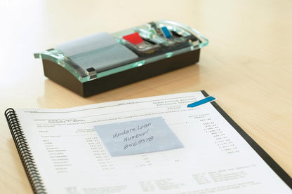 Note & Flag Dispenser, Black Base Clear Top, 1 Note Pad, 2 Flag Pad