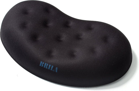 Ergonomic Memory Foam Mouse Wrist Rest Support Pad Cushion for Computer, Laptop, Office Work, PC Gaming - Massage Holes Design - Wrist Pain Relief (Black Mouse Wrist Rest)