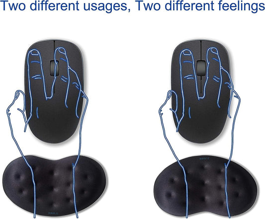 Ergonomic Memory Foam Mouse Wrist Rest Support Pad Cushion for Computer, Laptop, Office Work, PC Gaming - Massage Holes Design - Wrist Pain Relief (Black Mouse Wrist Rest)