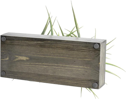 MyGift Fake Grass Plant in Rectangular Black Wood Planter (Black, 9.3 Inch)