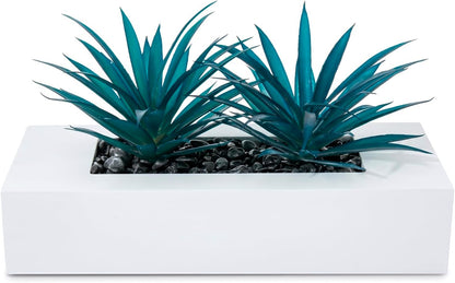 MyGift Fake Grass Plant in Rectangular Black Wood Planter (Black, 9.3 Inch)