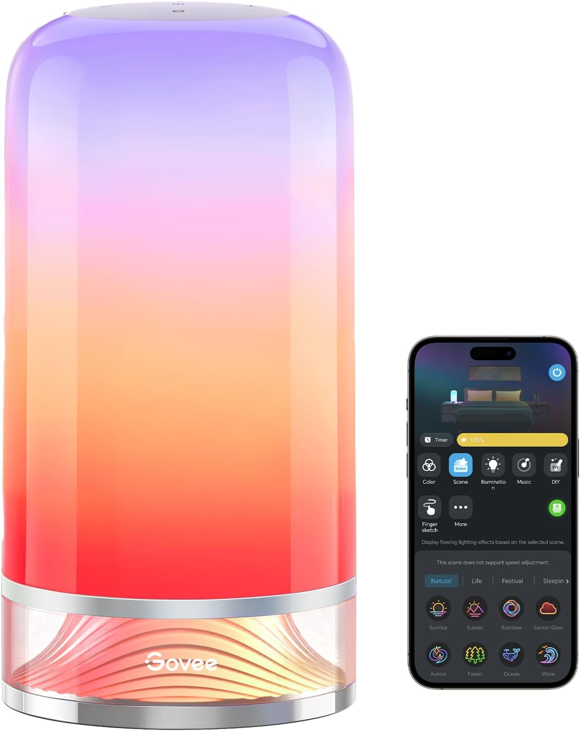 RGBIC Smart Table Lamp 2, Touch Bedside Small Table Lamp (Corded)