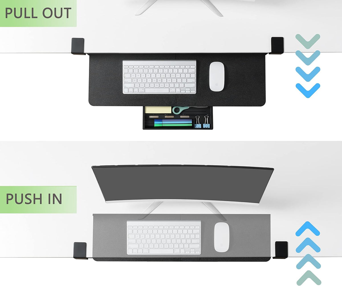 Under Desk Keyboard Tray with C-Clamp, 26.77x11.81, Oak
