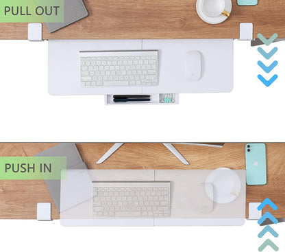 Under Desk Keyboard Tray with C-Clamp, 26.77x11.81, Oak