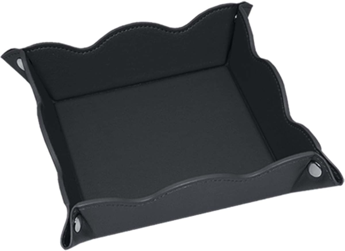 Valet Tray for Men Women - PU Leather Travel Catchall Tray Organizer - Desk Bedside Nightstand Storage Box for Jewelry Key Phone Remote Controller Wallet Watch Glasses Coin Readers -White