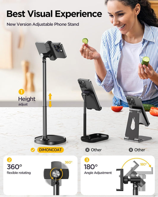 Phone Stand for Desk Angle Height Adjustable Phone Holder iPhone