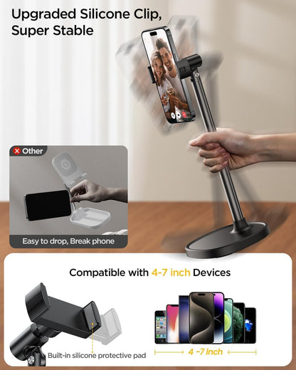 Phone Stand for Desk Angle Height Adjustable Phone Holder iPhone
